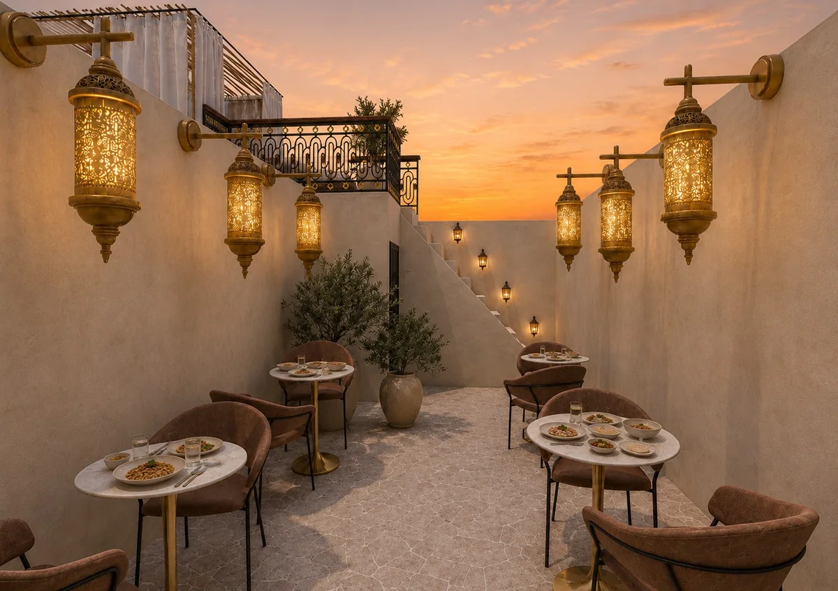 Rooftop d’un riad haut de gamme à Marrakech