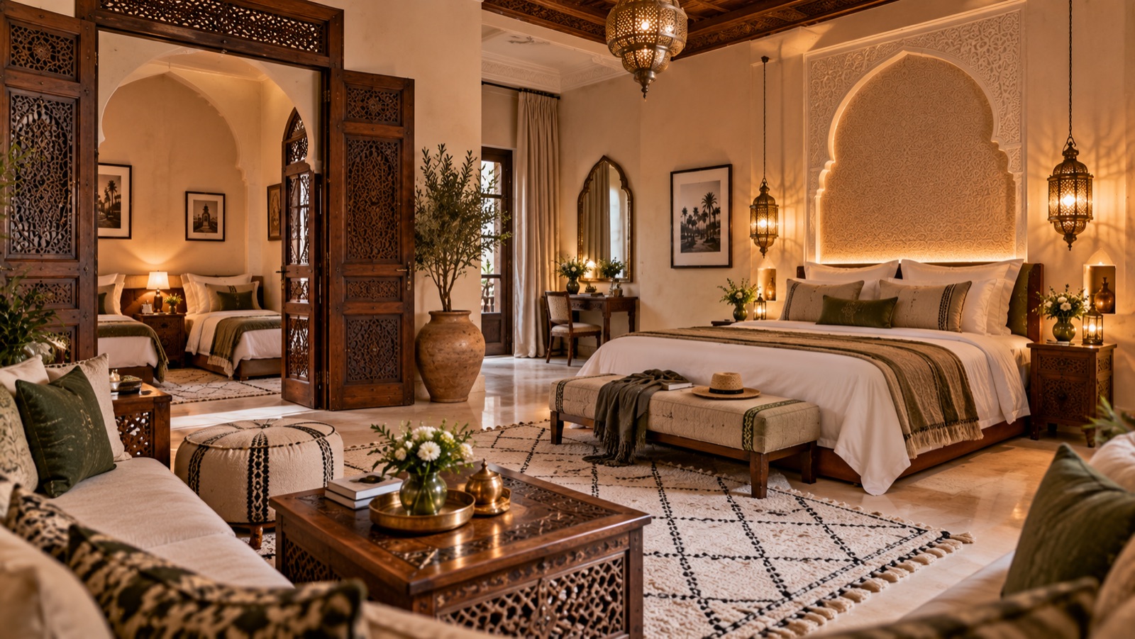 Suite d’un riad haut de gamme à Marrakech après acquisition et rénovation